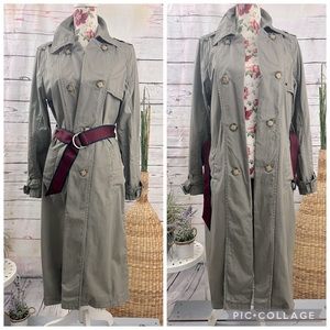 Abercrombie and Fitch Green Khaki Trenchcoat Size M